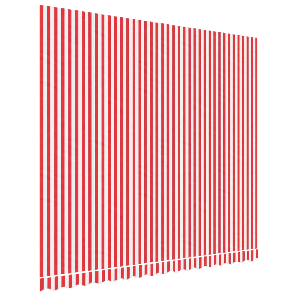 vidaXL Tela de repuesto de toldo rayas rojas y blancas 4x3,5 m