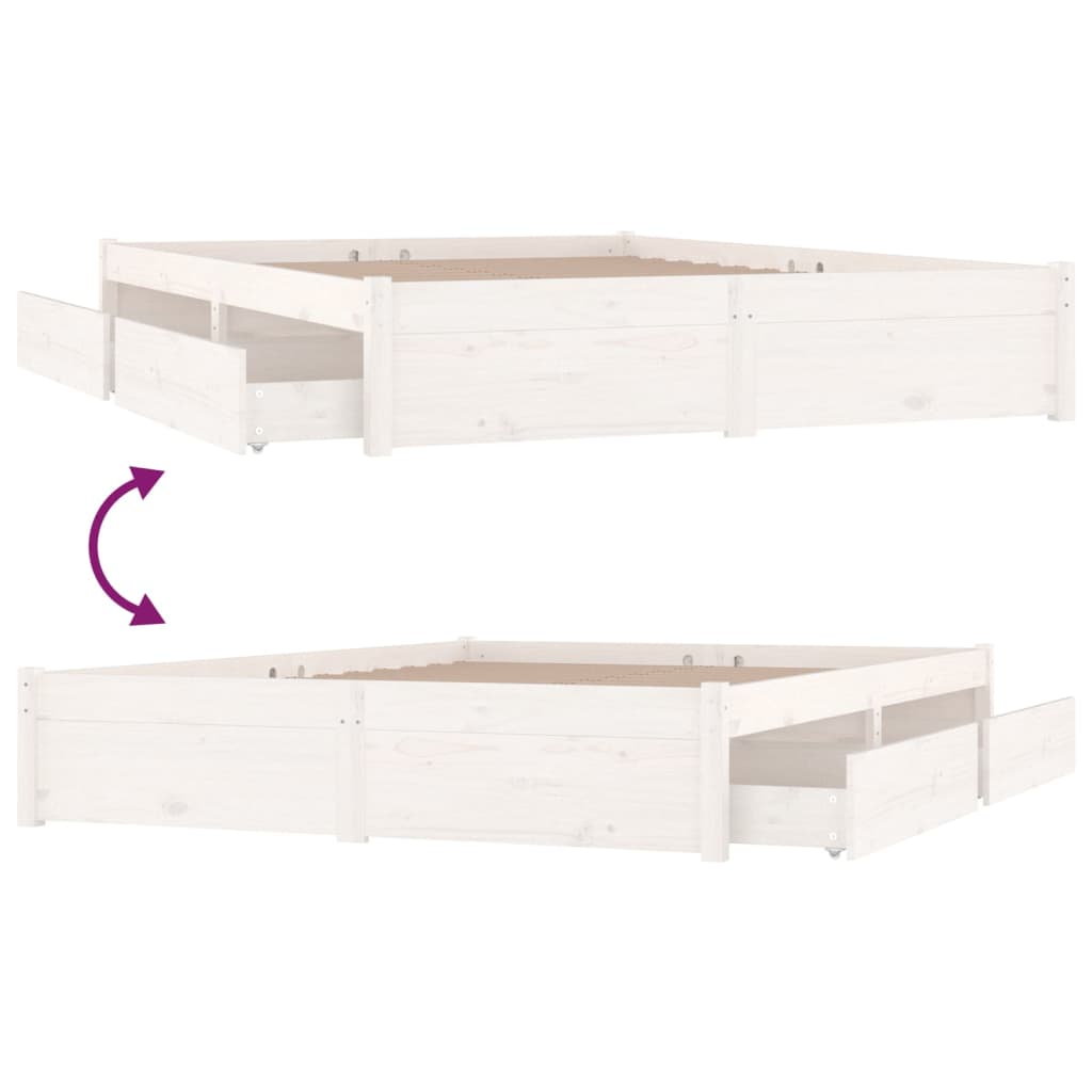 vidaXL Estructura de cama con cajones blanco 160x200 cm