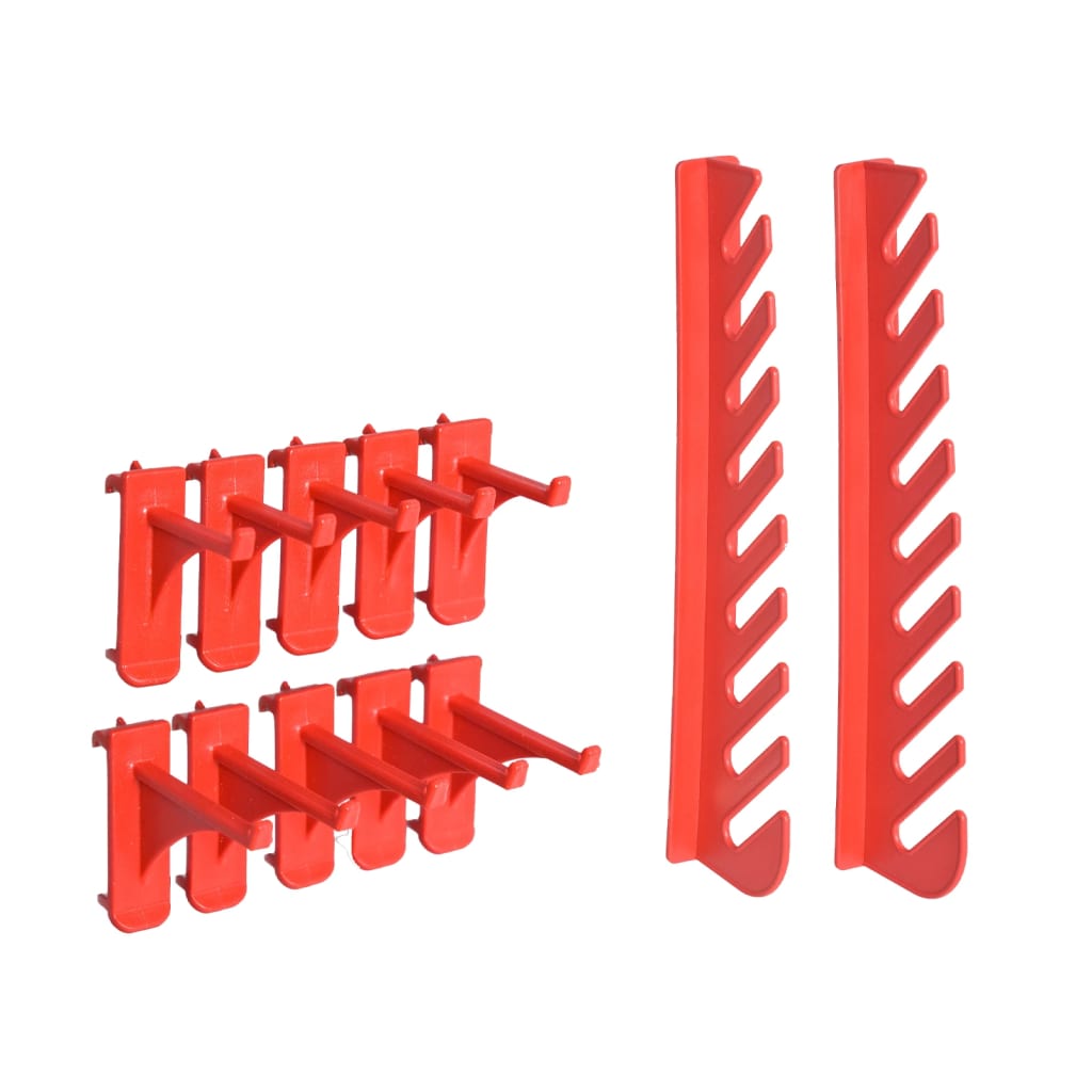 vidaXL Kit de cajas de almacenaje 39 pzas paneles de pared rojo negro