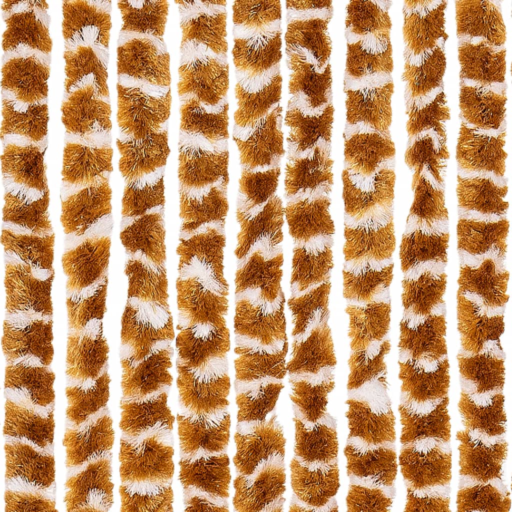 vidaXL Cortina mosquitera de chenilla ocre y blanca 56x185 cm