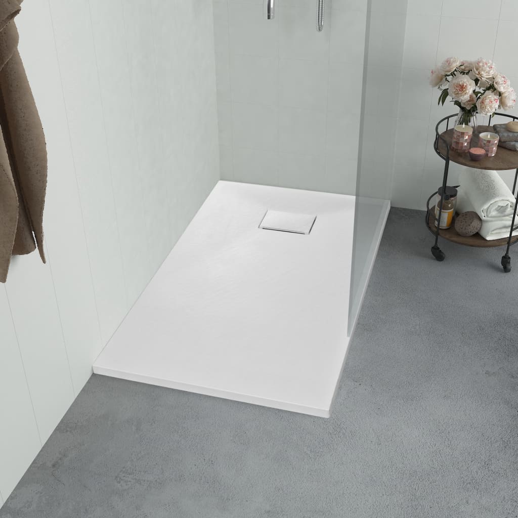 vidaXL Plato de ducha SMC blanco 90x70 cm