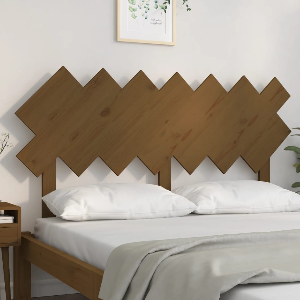 vidaXL Cabecero de cama madera maciza pino marrón miel 151,5x3x81 cm