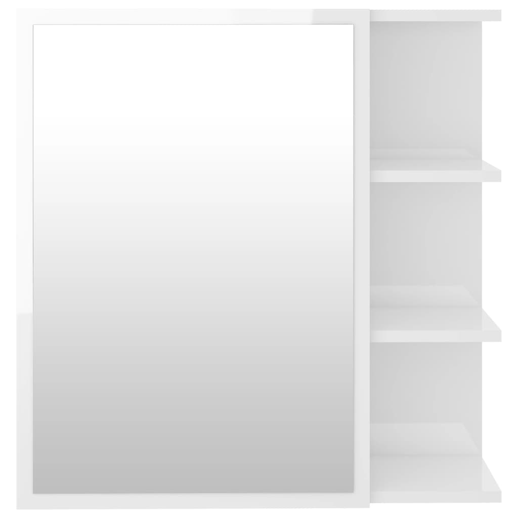 vidaXL Armario espejo baño contrachapada blanco brillo 62,5x20,5x64 cm