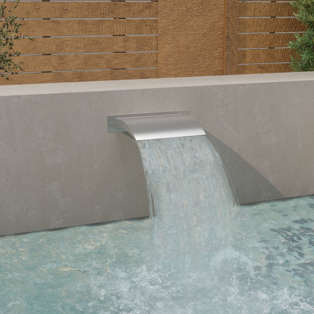 vidaXL Fuente de piscina acero inoxidable plateada 45x9x26 cm