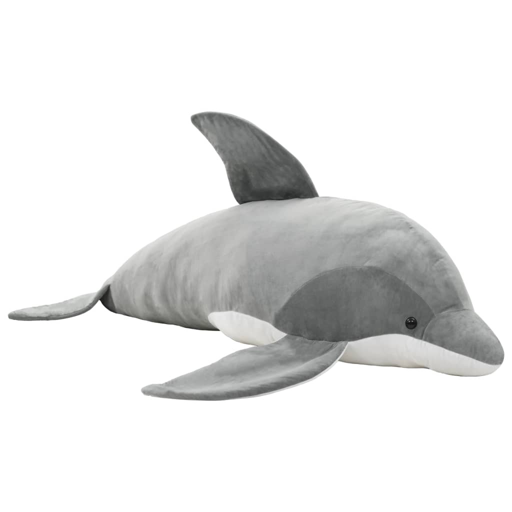 vidaXL Delfín de peluche gris