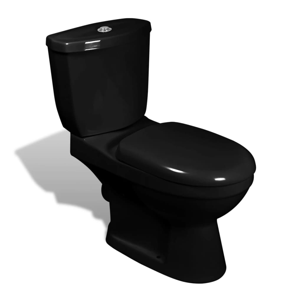 vidaXL Inodoro WC con cisterna negro
