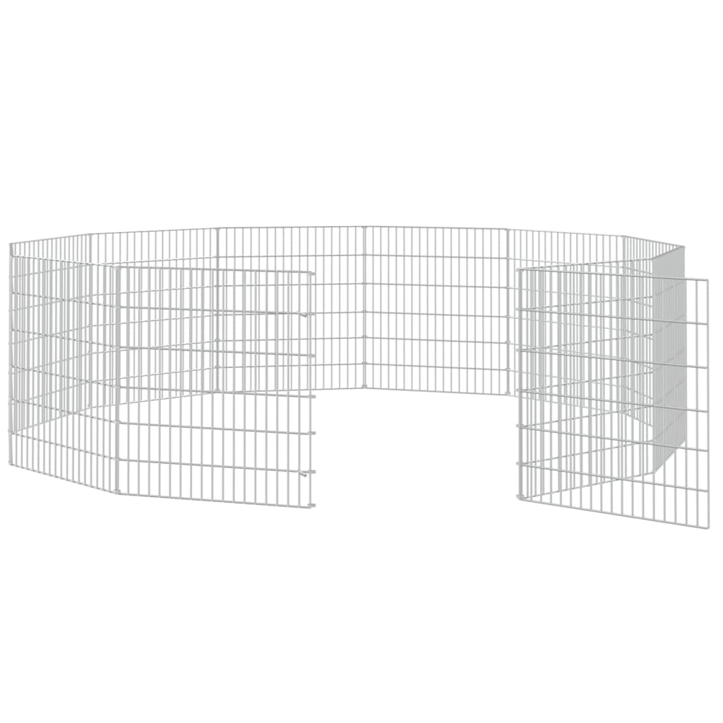 vidaXL Jaula para conejos 12 paneles hierro galvanizado 54x60 cm