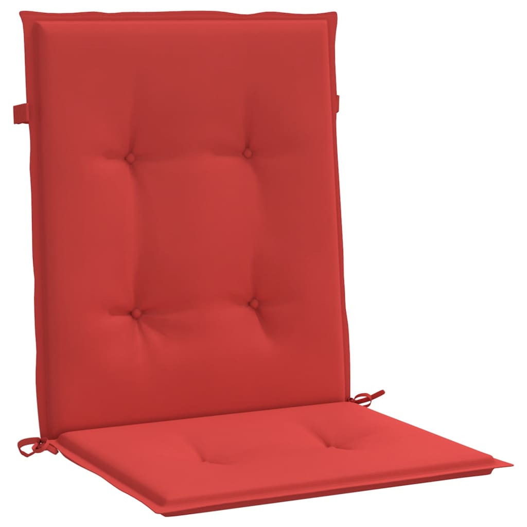 vidaXL Cojín silla jardín respaldo bajo 2 uds tela Oxford rojo