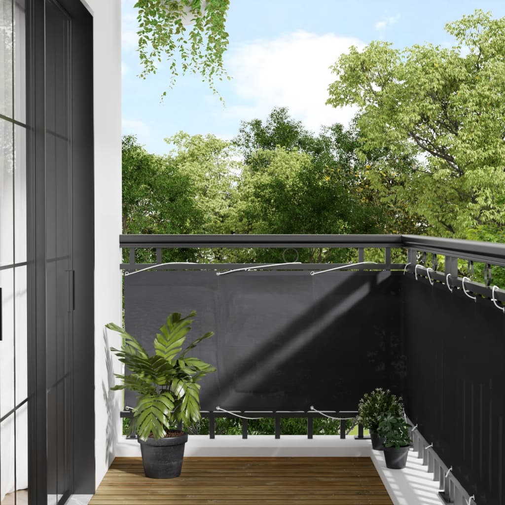 vidaXL Pantalla de balcón 100% poliéster Oxford antracita 75x1000 cm