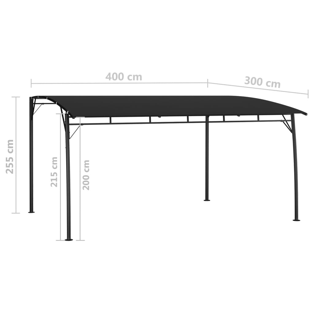 vidaXL Toldo parasol de jardín gris antracita 4x3x2,55 m