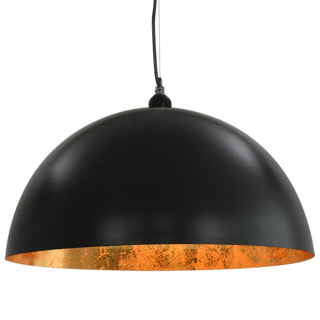 vidaXL Lámparas de techo 2 uds semiesféricas negro y dorado 50 cm E27