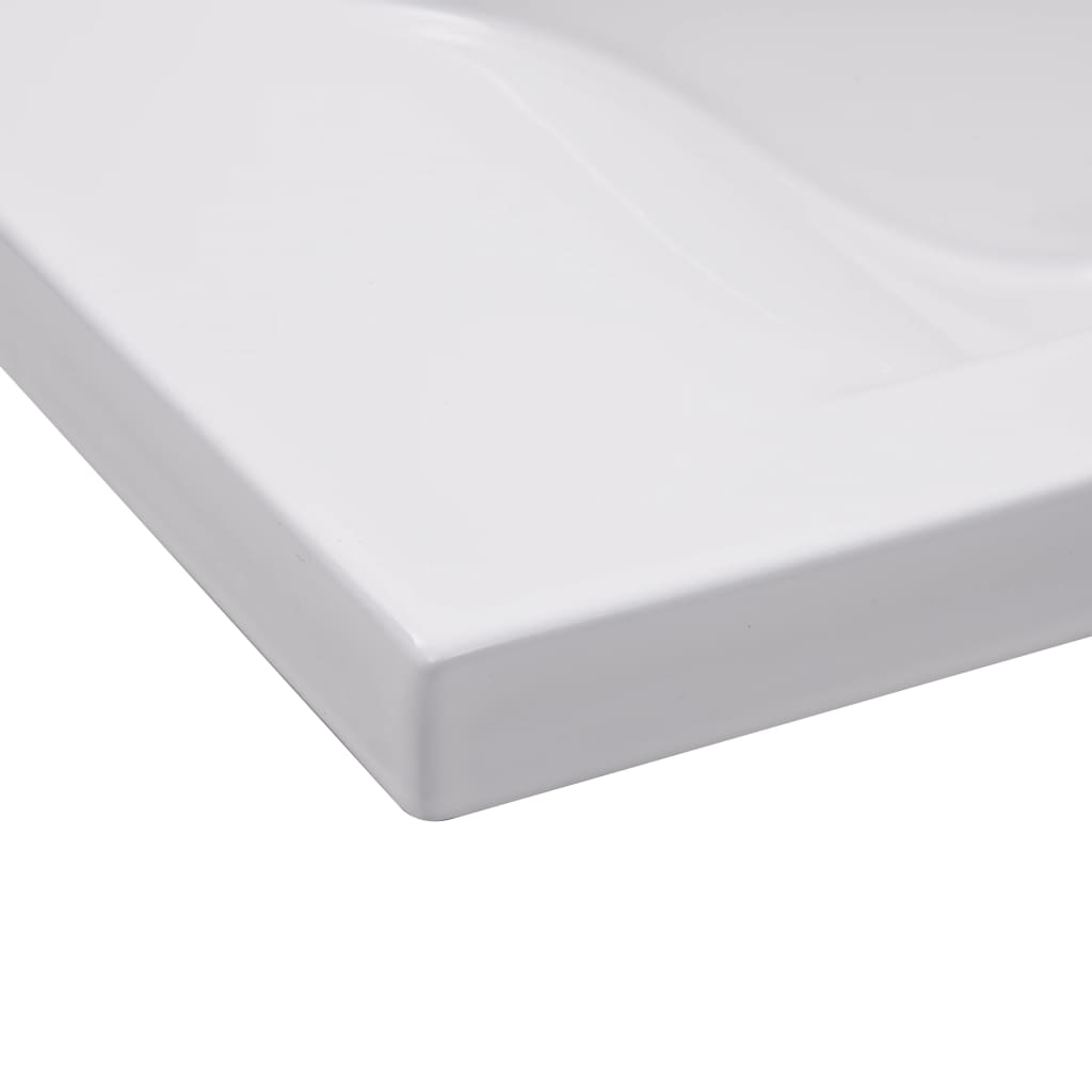vidaXL Lavabo encastrado de cerámica blanco 81x39,5x18,5 cm