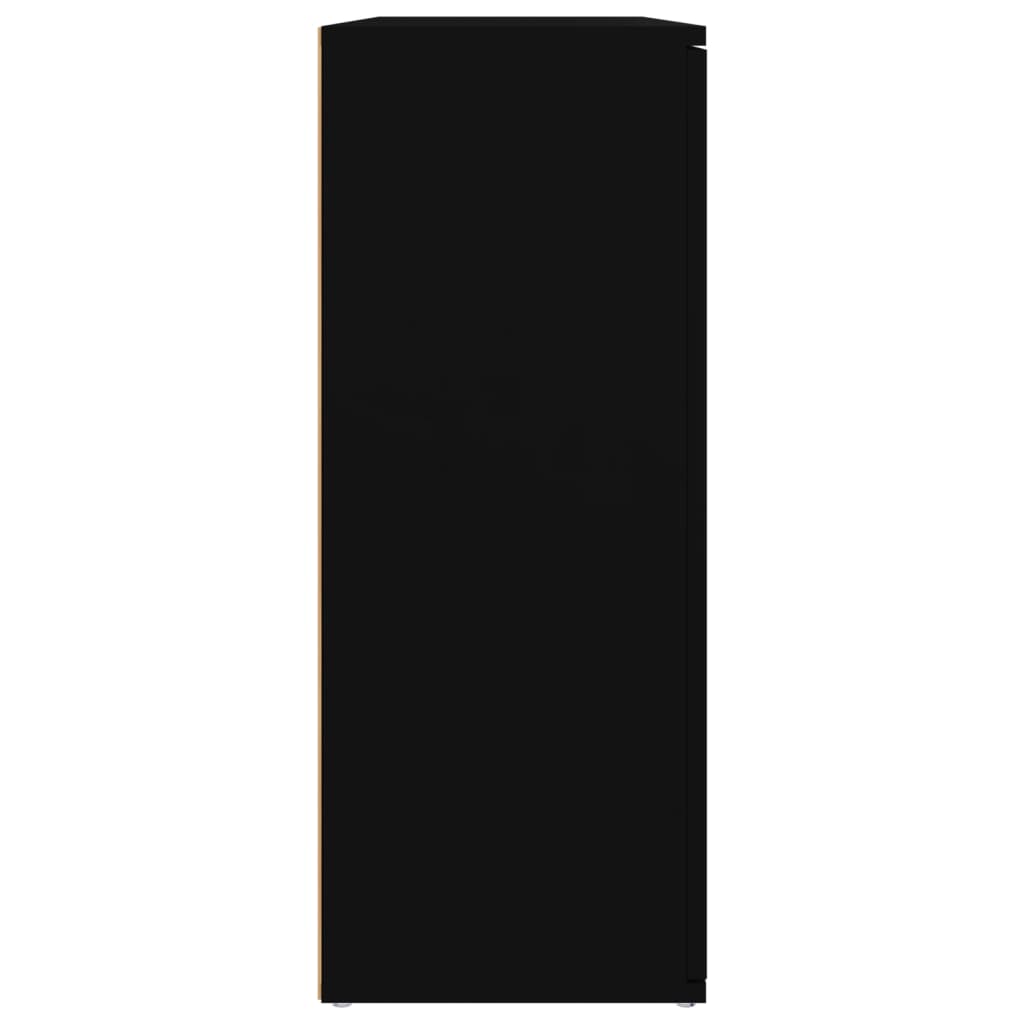 vidaXL Aparador de madera contrachapada negro 91x29,5x75 cm