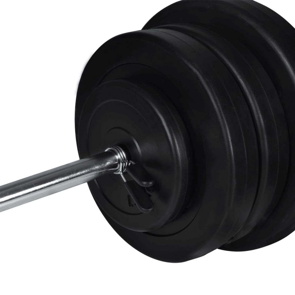 vidaXL Banco musculación con soporte pesas, pesas y mancuernas 60,5 kg