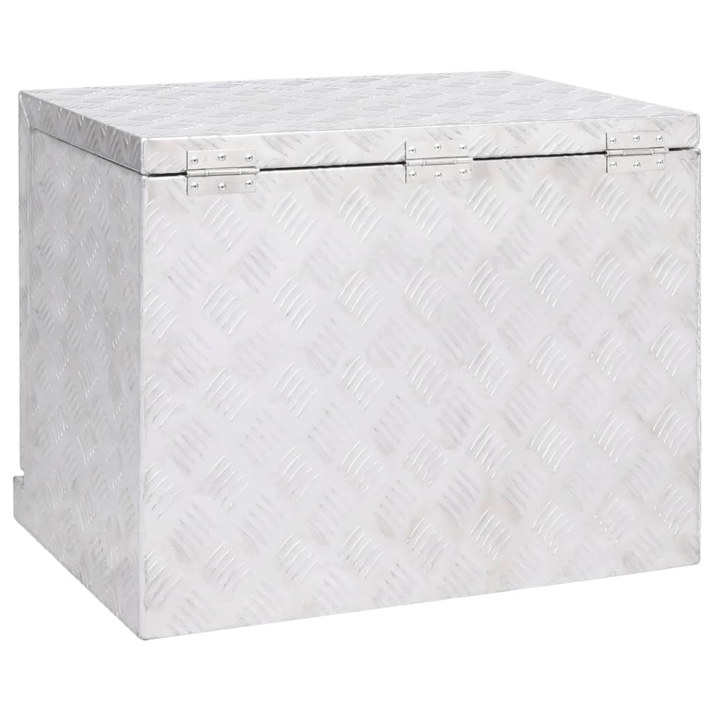 vidaXL Caja de aluminio plateada 62x40x50 cm