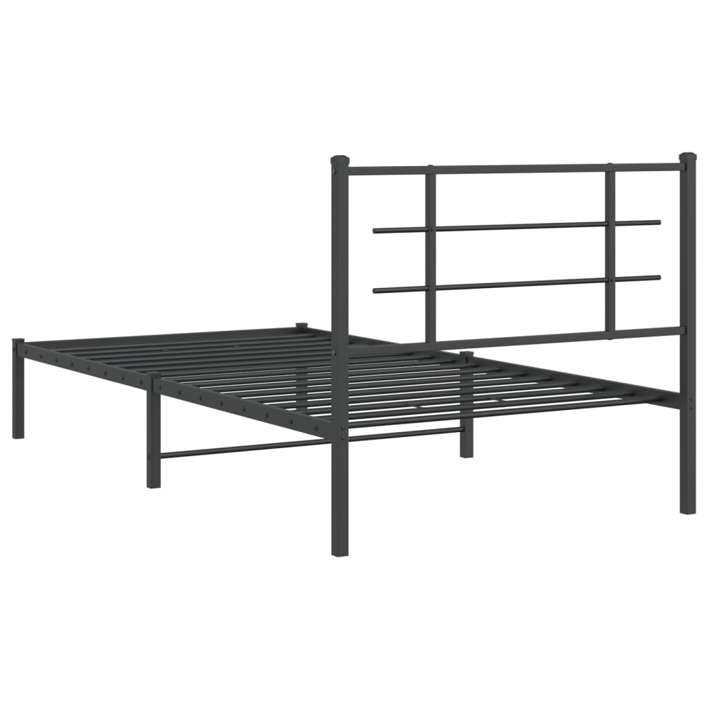vidaXL Estructura de cama con cabecero metal negro 100x200 cm