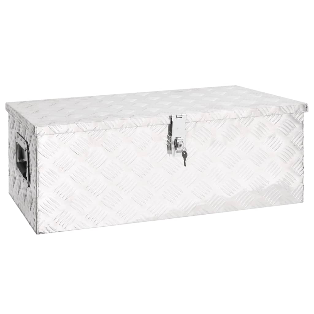 vidaXL Caja de almacenaje de aluminio plateado 80x39x30 cm