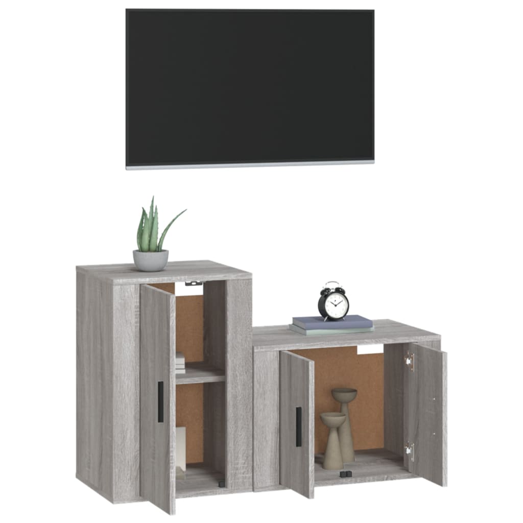 vidaXL Set de muebles para TV 2 pzas madera contrachapada gris Sonoma