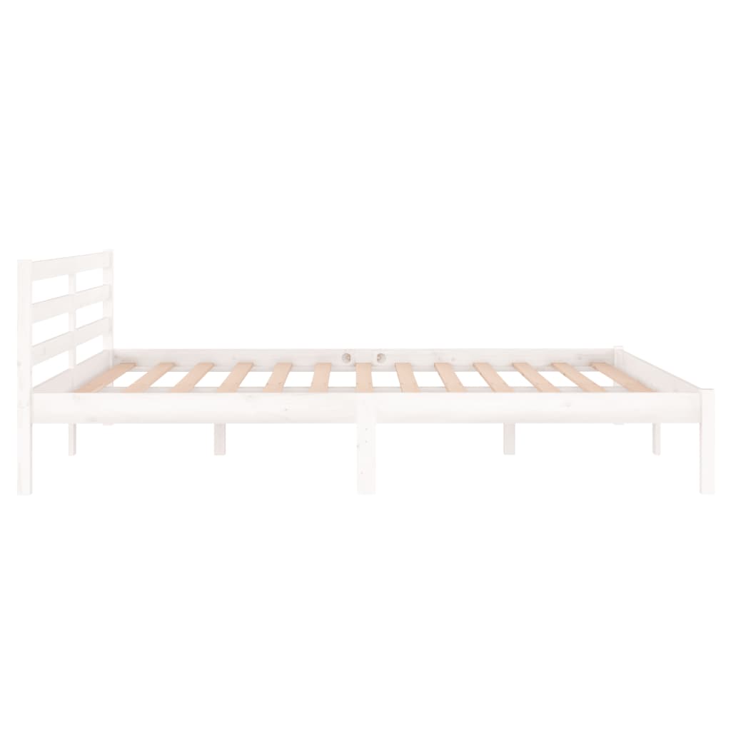 vidaXL Estructura de cama madera maciza de pino blanco 160x200 cm
