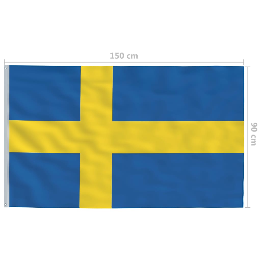 vidaXL Bandera de Suecia y mástil de aluminio 4 m