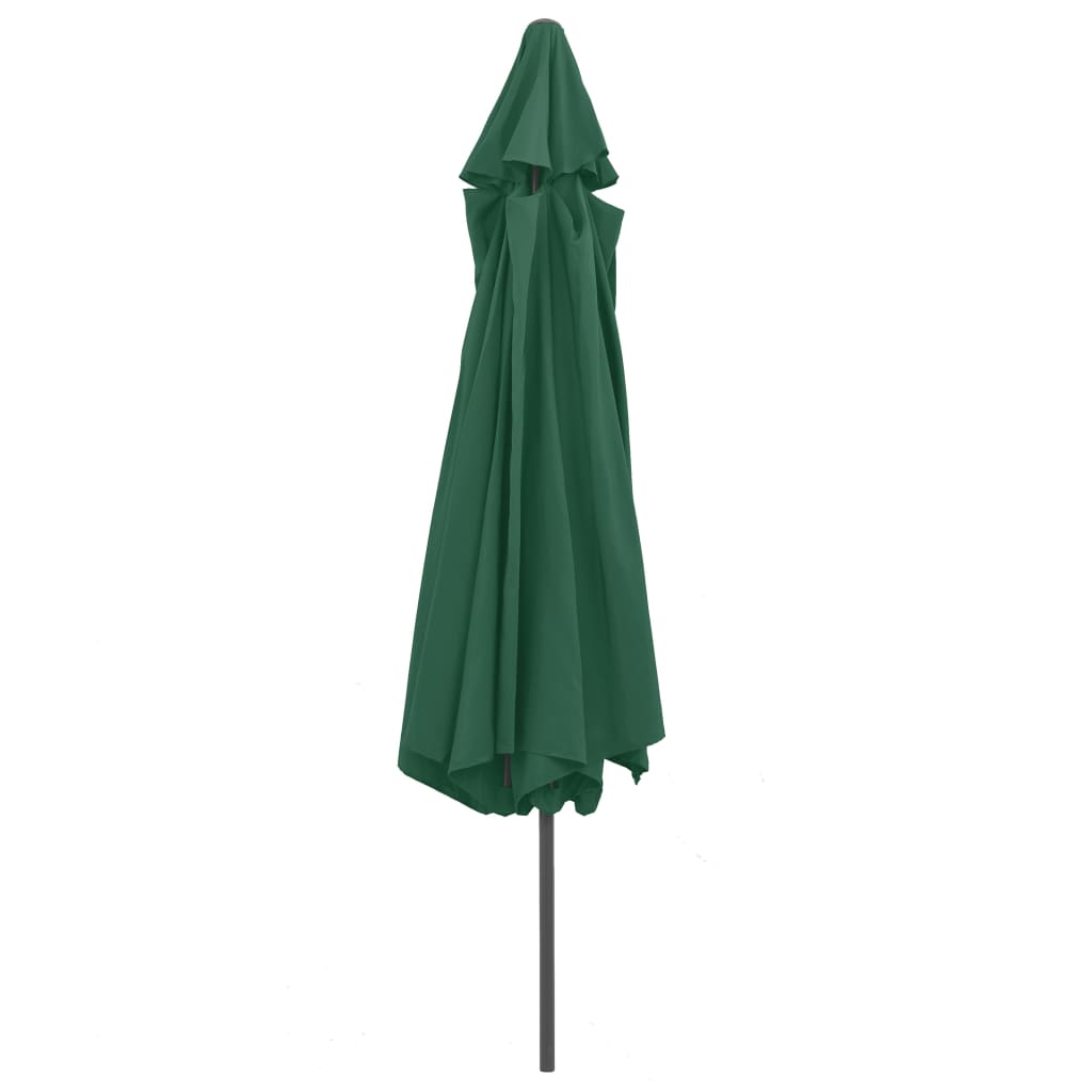 vidaXL Sombrilla de jardín con palo de metal verde 400 cm