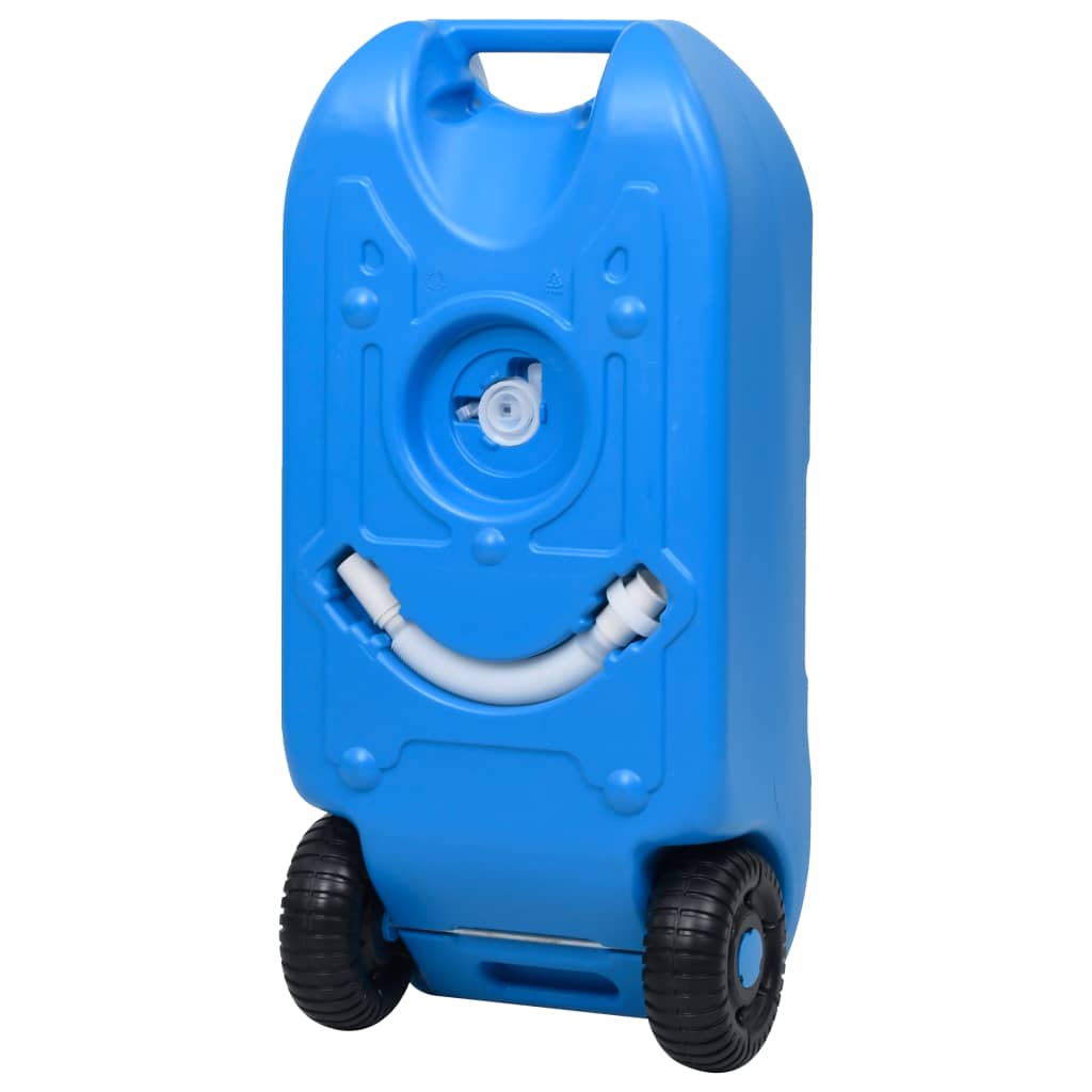 vidaXL Depósito de agua con ruedas para camping azul 40 L