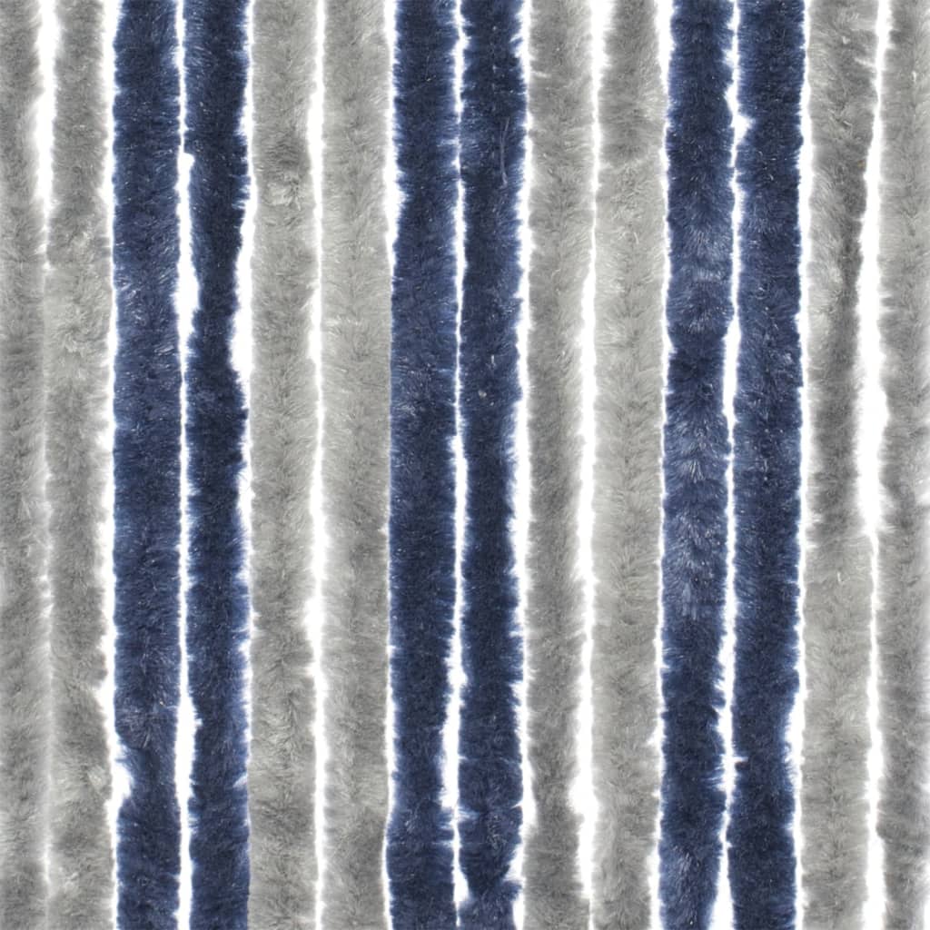 Travellife Cortina antimoscas Chenille Basic gris y azul 185x56 cm