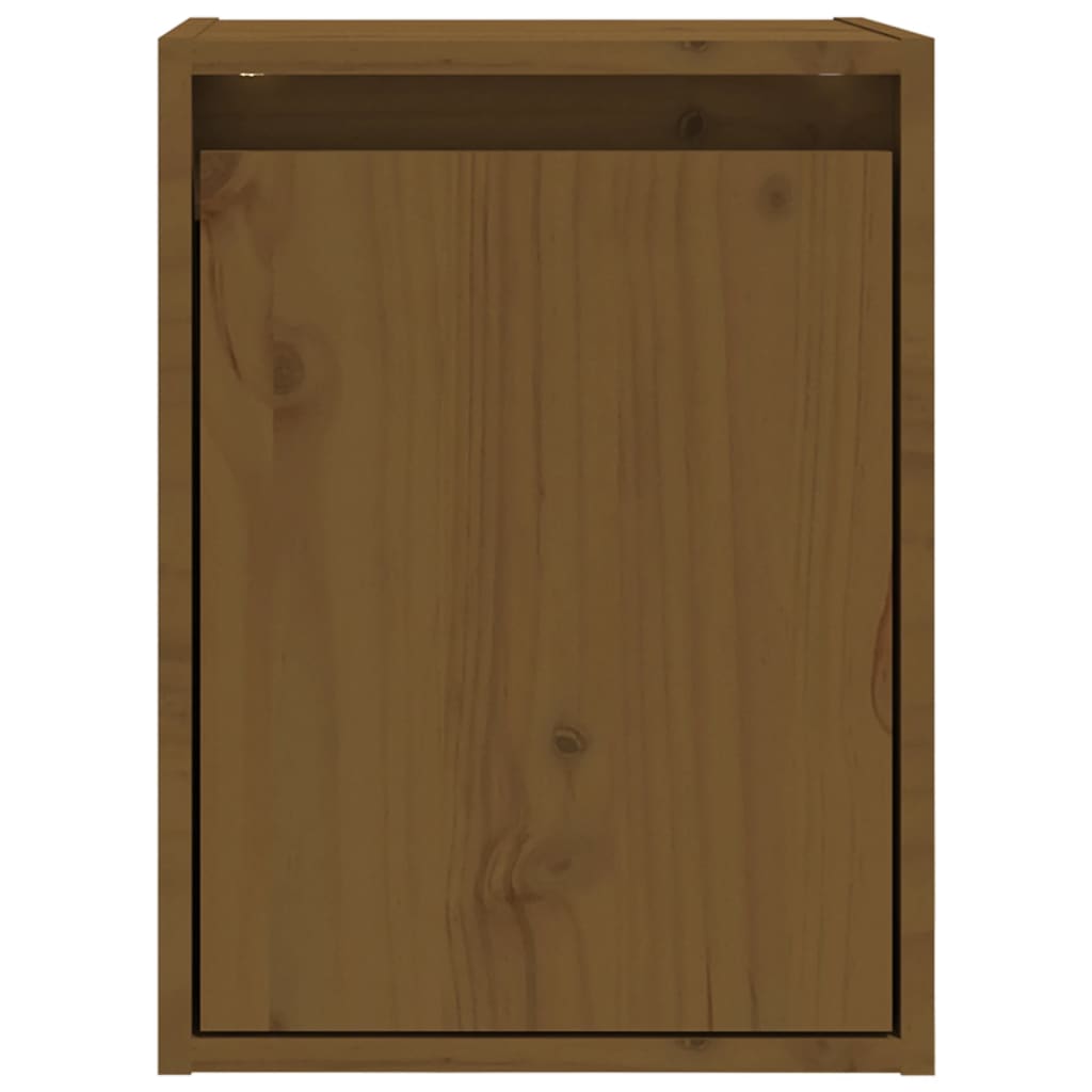 vidaXL Armario de pared 2 uds madera de pino marrón miel 30x30x40 cm
