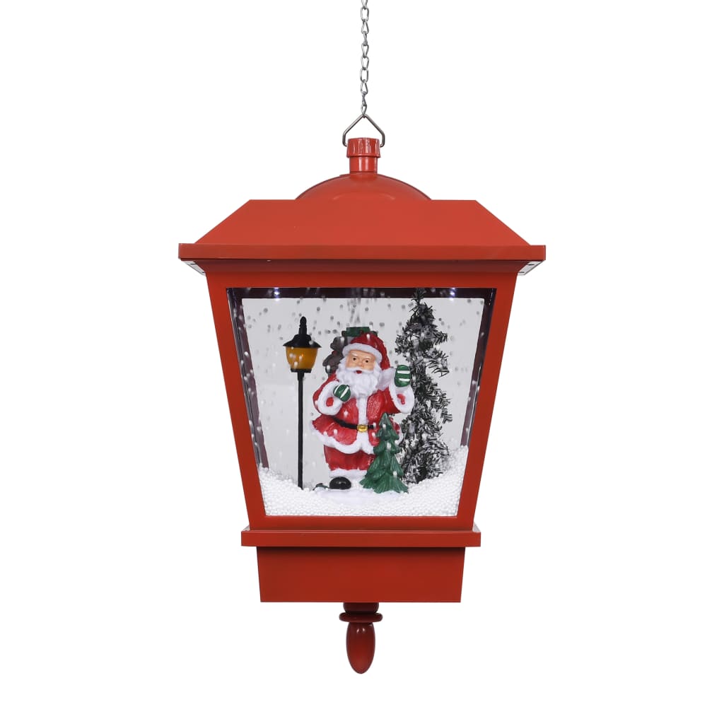 vidaXL Lámpara colgante de Navidad con LED y Santa Rojo 27x27x45 cm
