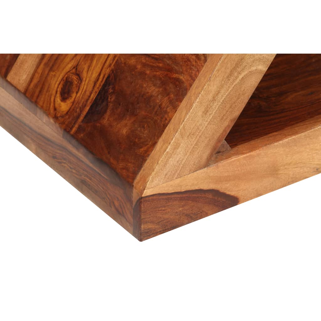 vidaXL Mesa auxiliar en forma de Z madera maciza de sheesham