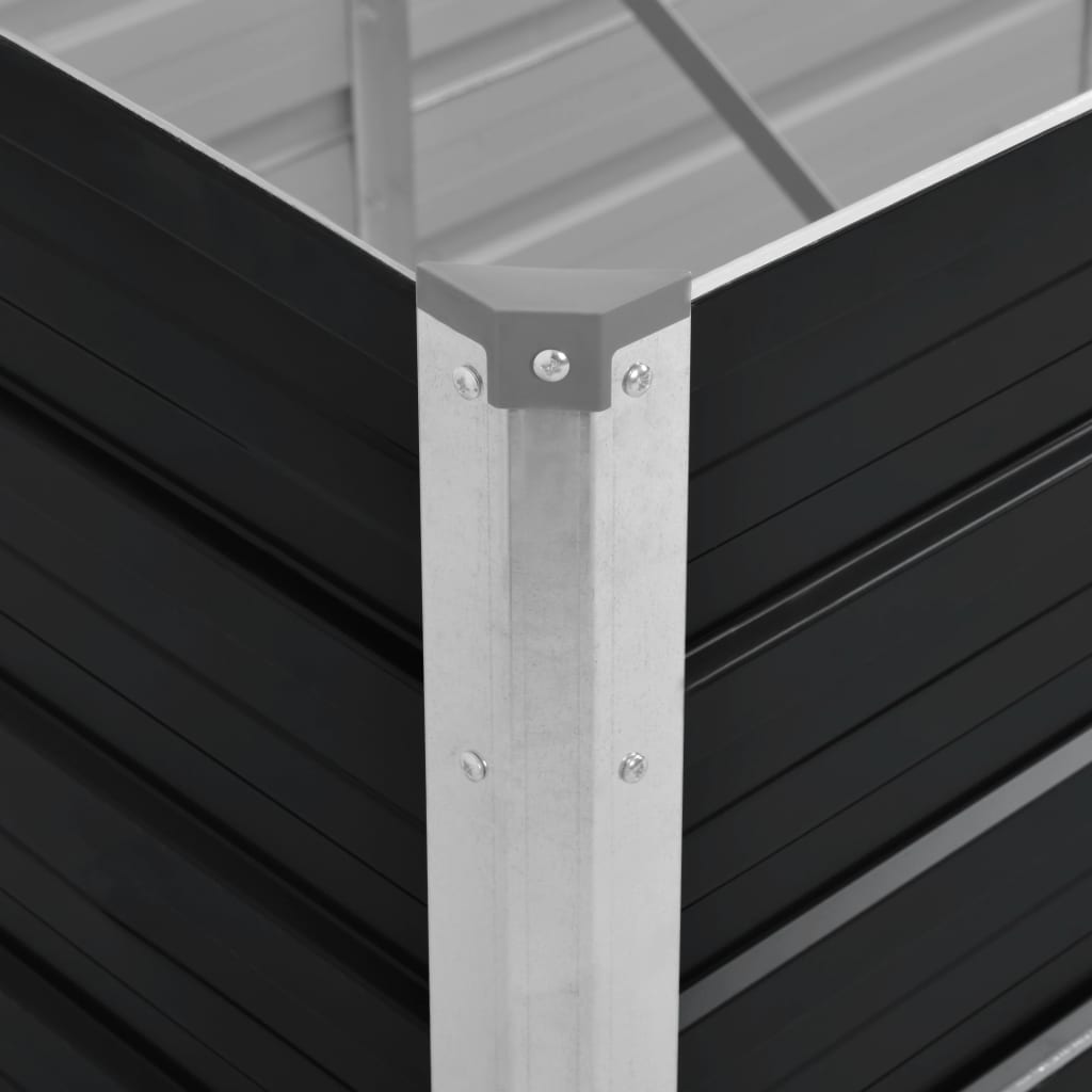 vidaXL Arriate de acero galvanizado gris antracita 100x40x45 cm