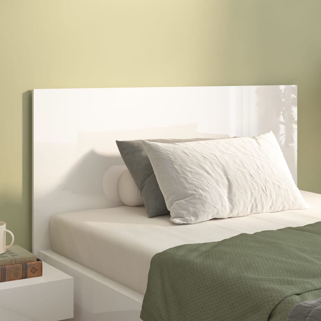 vidaXL Cabecero cama madera contrachapada blanco brillo 120x1,5x80 cm