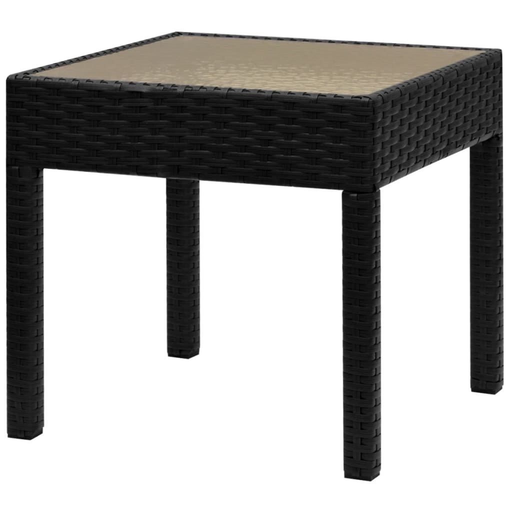 vidaXL Set de mesa y sillas de jardín 3 piezas ratán sintético negro