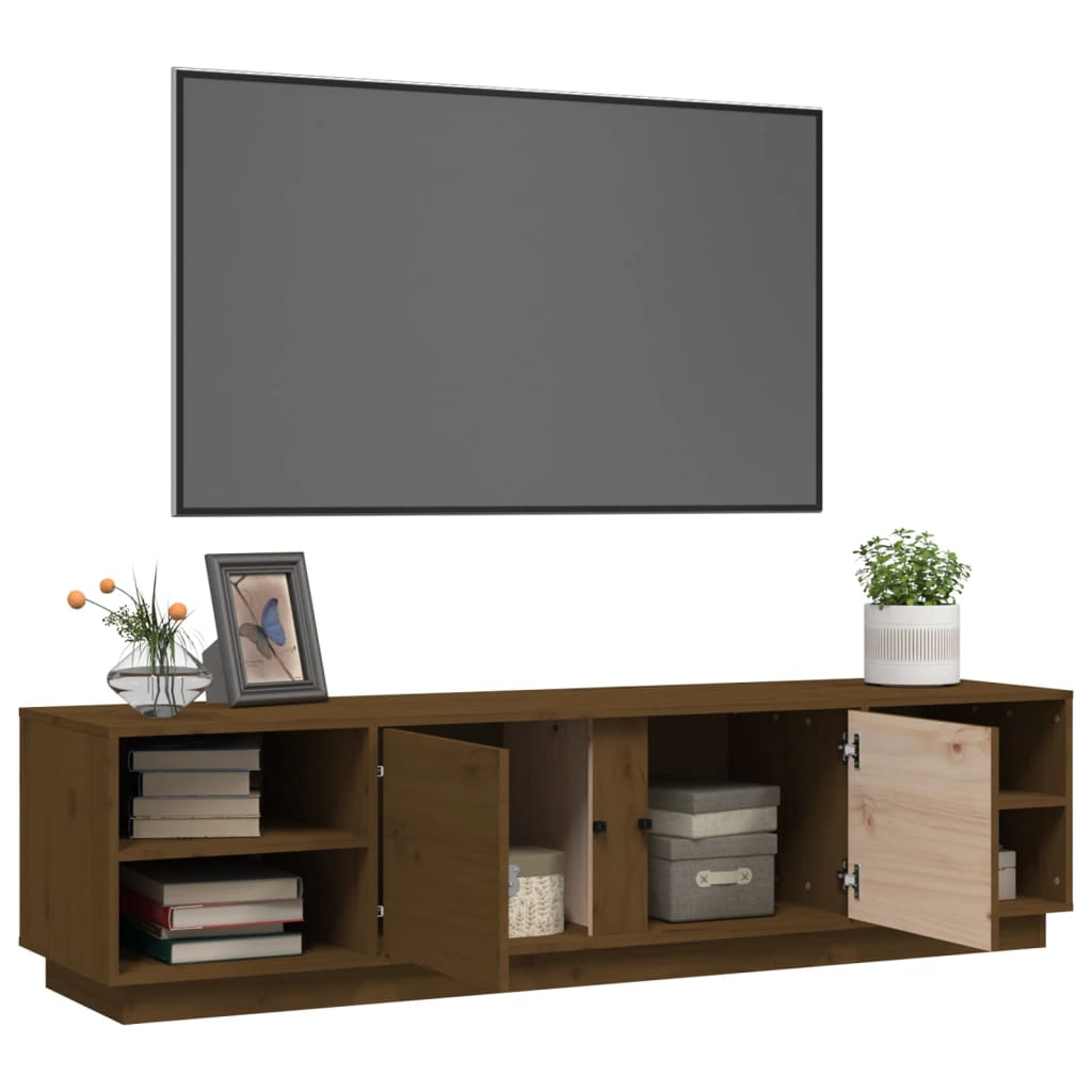 vidaXL Mueble de TV madera maciza de pino marrón miel 156x40x40 cm
