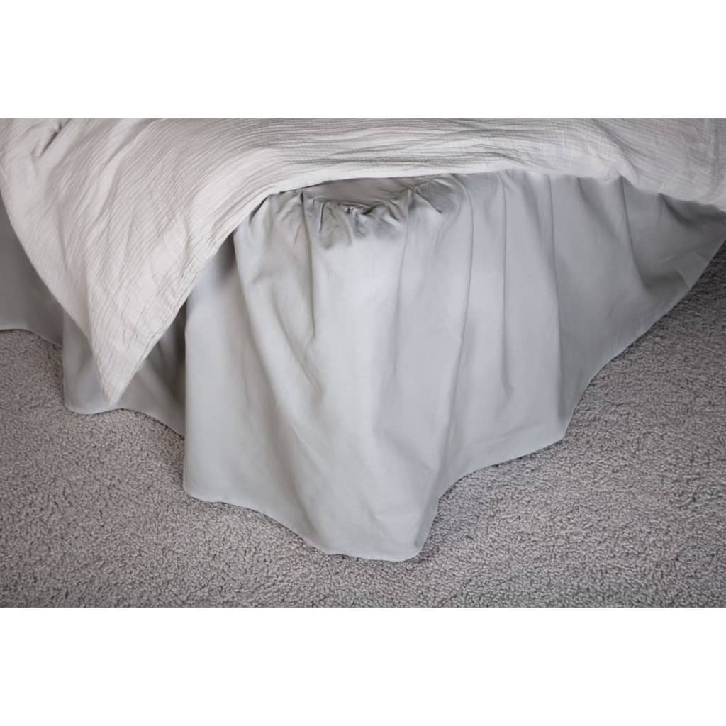 Venture Home Faldón de cama Pixy algodón gris claro 200x120 cm