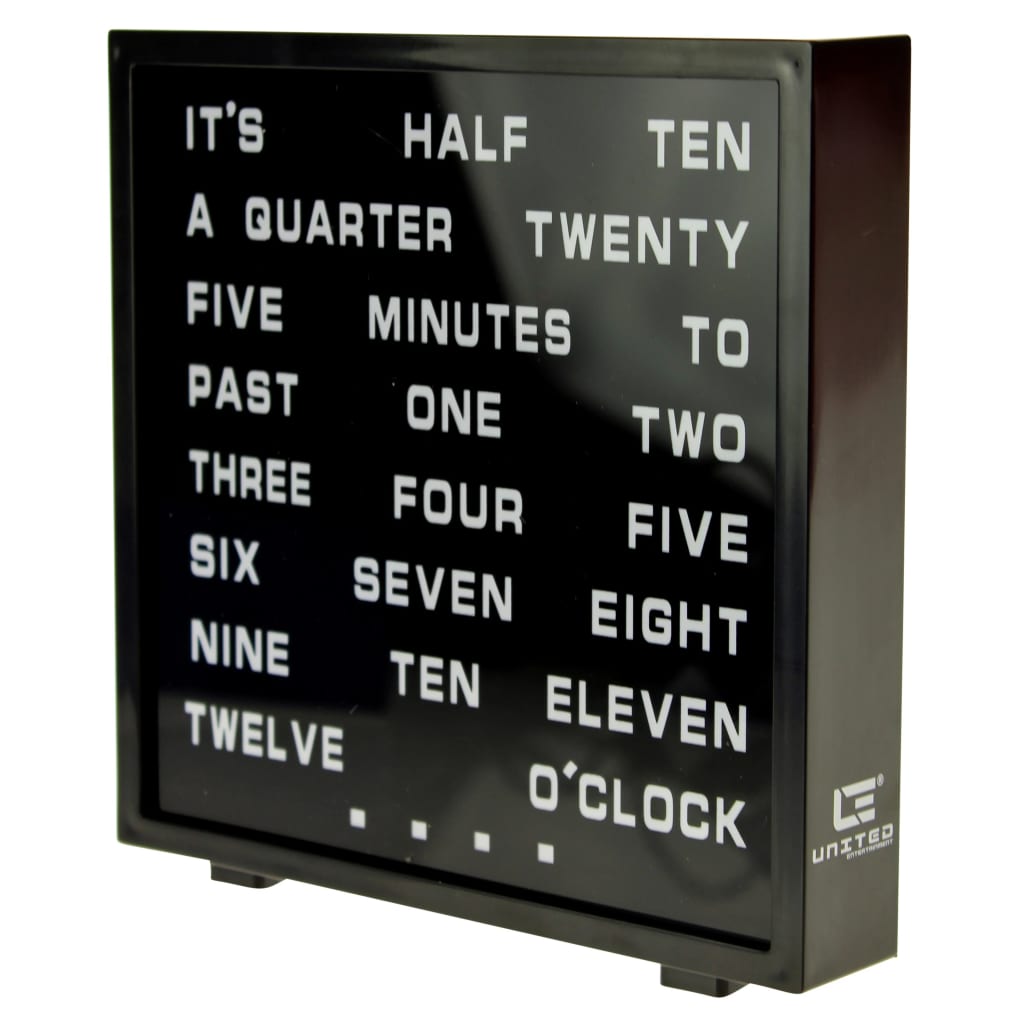United Entertainment Reloj de palabras en inglés LED 16,5x17 cm