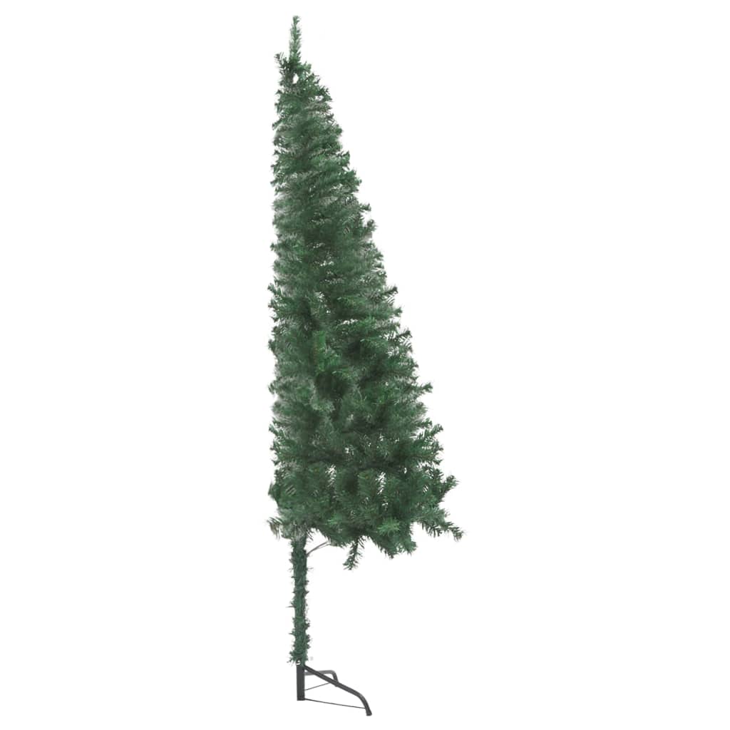 vidaXL Árbol de Navidad de esquina con luces PVC verde 210 cm