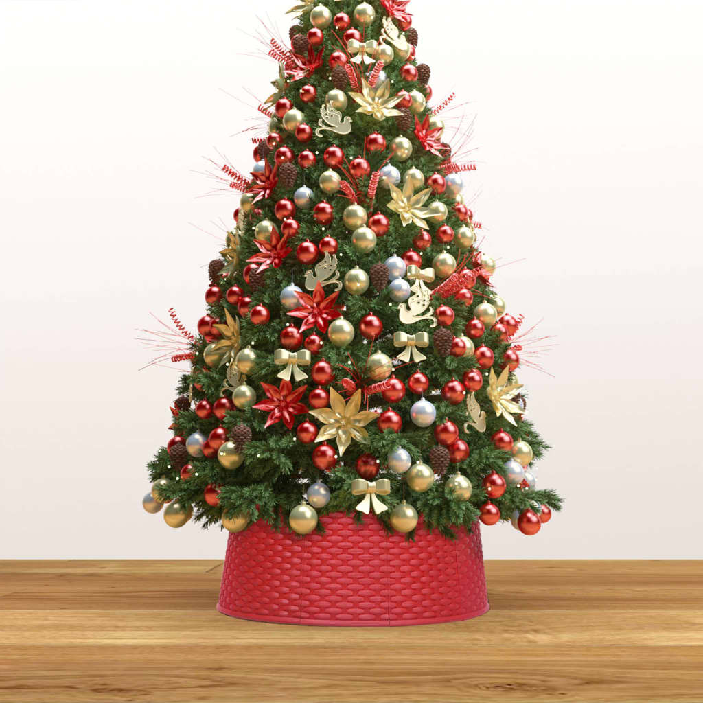 vidaXL Falda del árbol de Navidad roja Ø65x19,5 cm