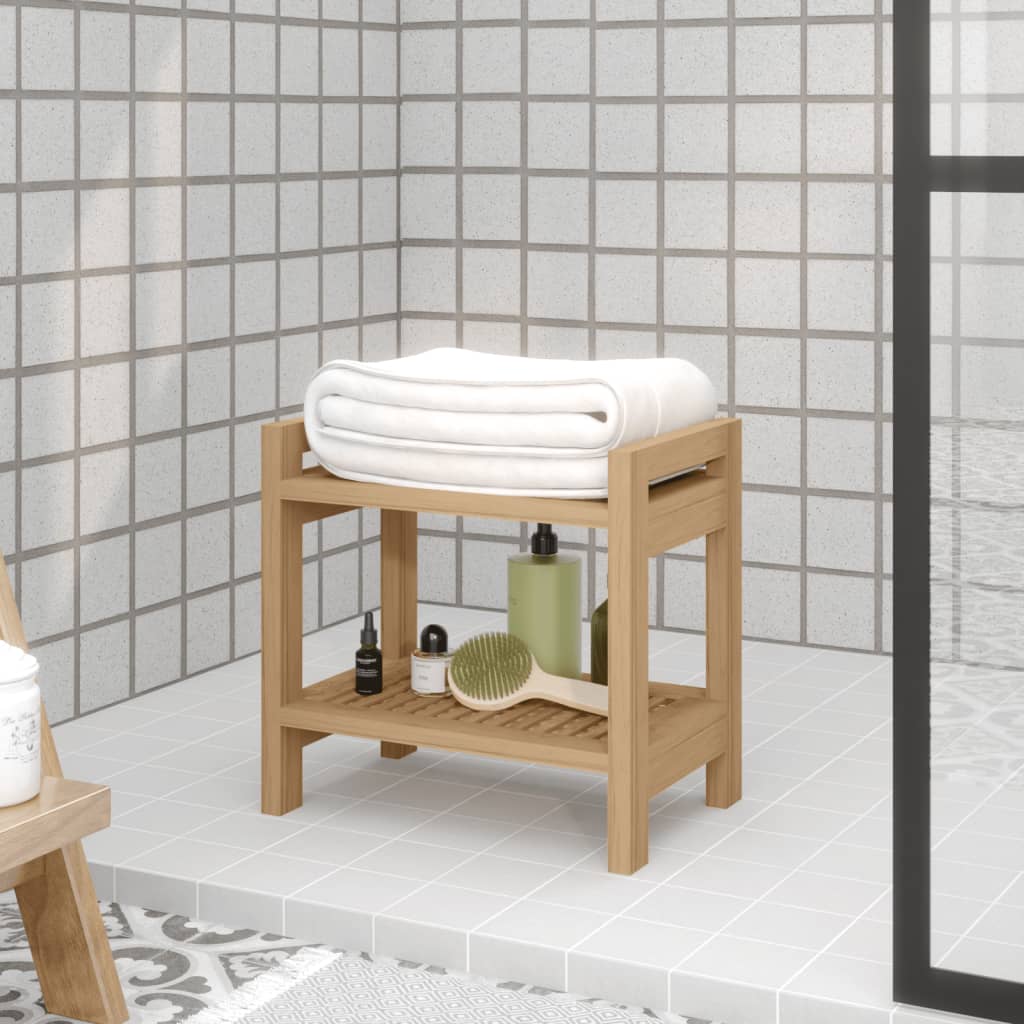 vidaXL Mesa auxiliar de baño madera maciza de teca 45x30x45 cm