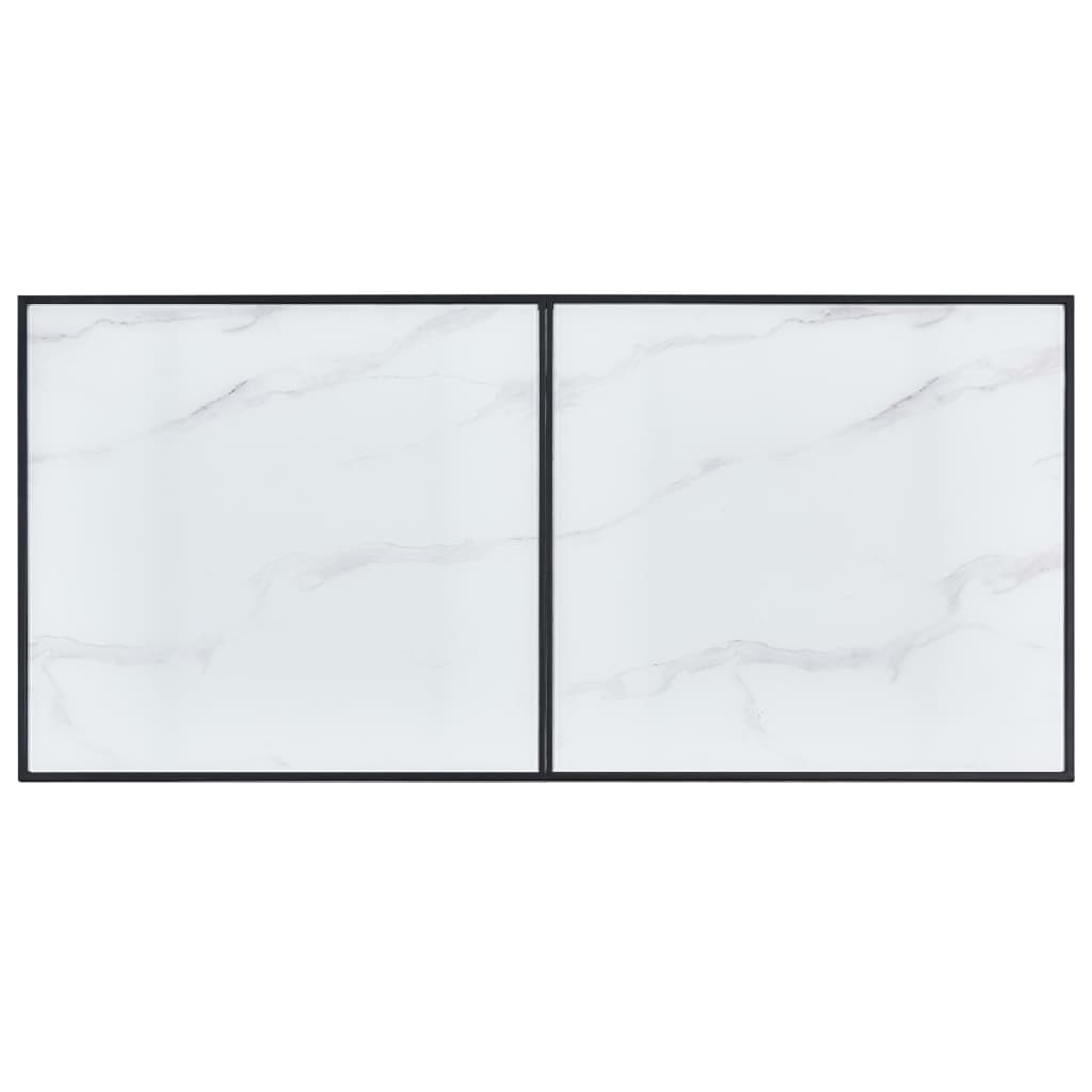 vidaXL Mesa de comedor de vidrio templado blanco 160x80x75 cm