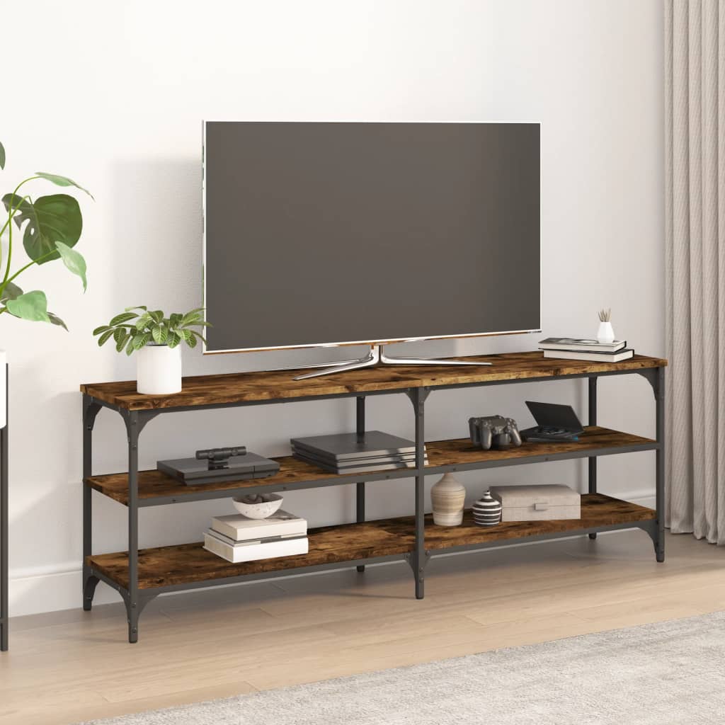vidaXL Mueble de TV madera contrachapada roble ahumado 140x30x50 cm