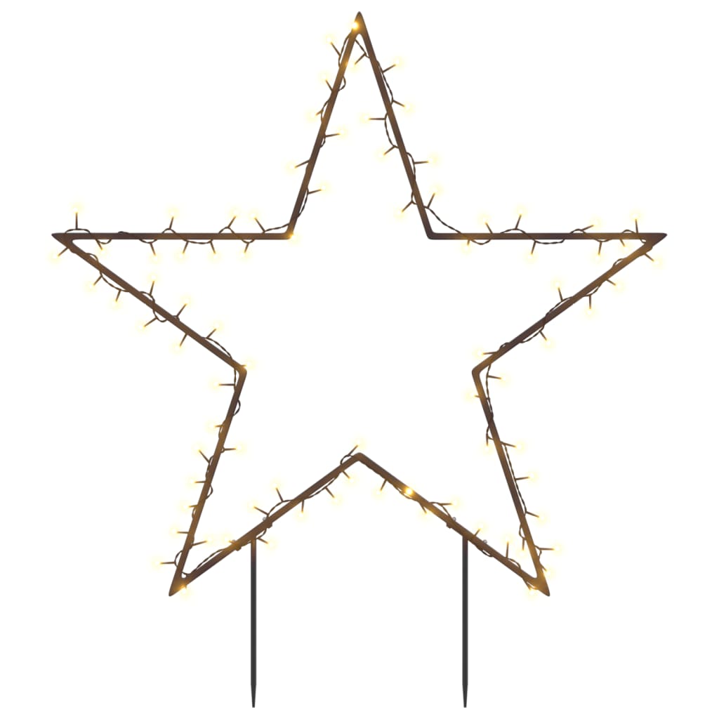 vidaXL Estrella de luz decorativa Navidad con estacas 80 LED 60 cm