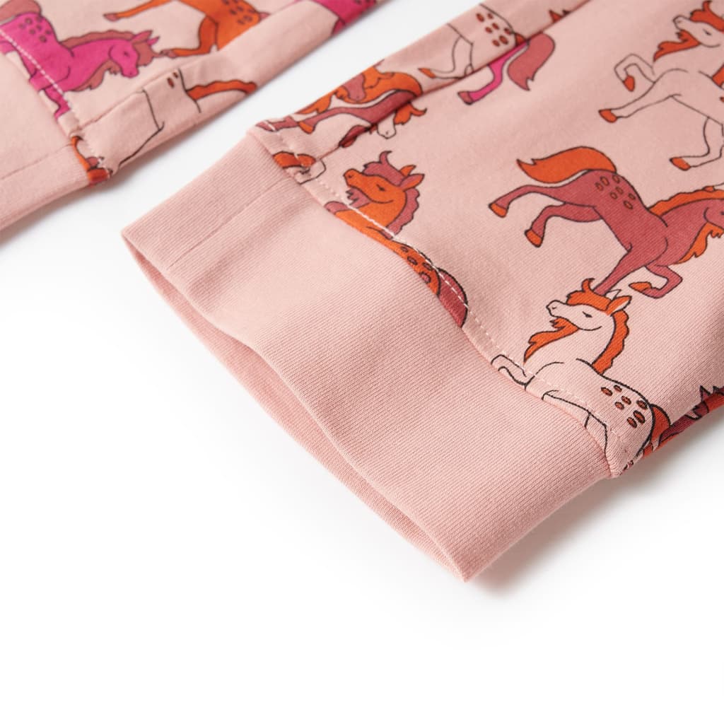 Pijama infantil de manga larga rosa claro 92