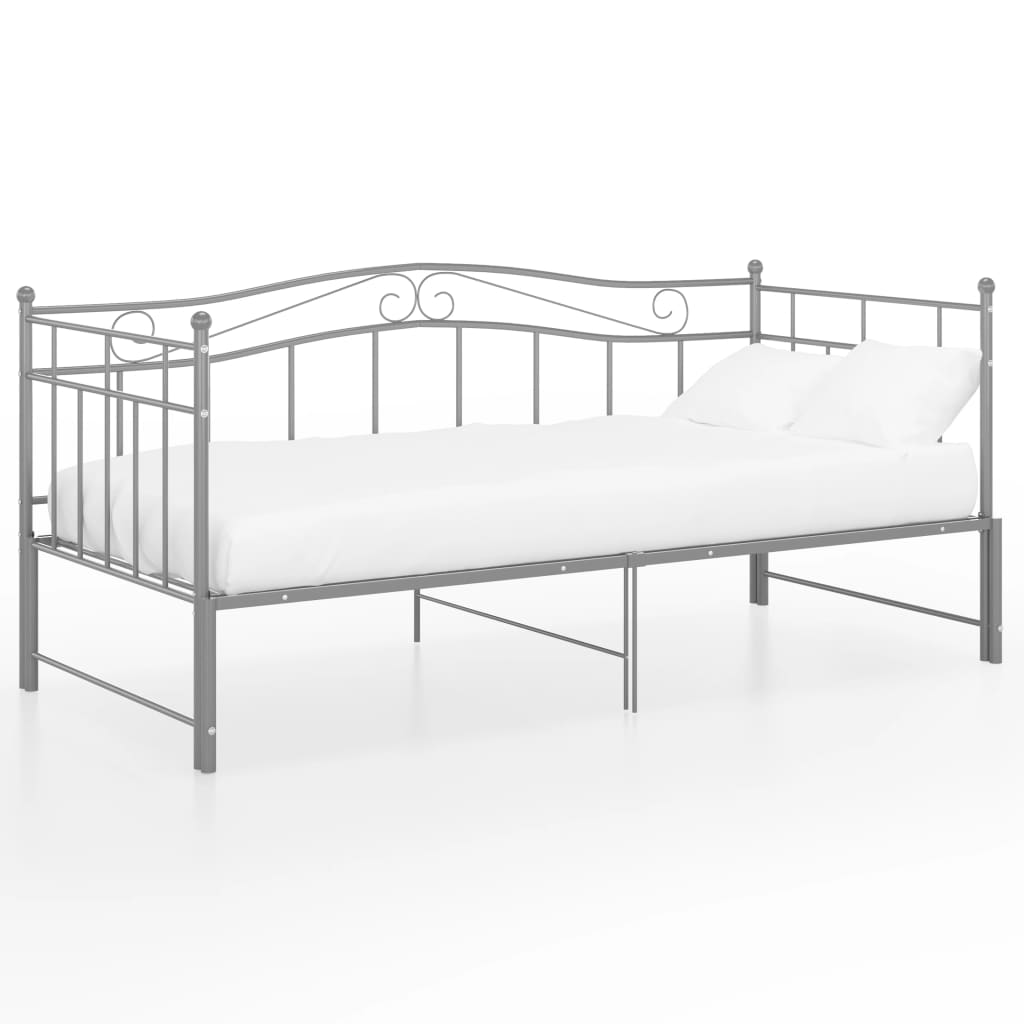 vidaXL Estructura de sofá cama extraíble de metal gris 90x200 cm