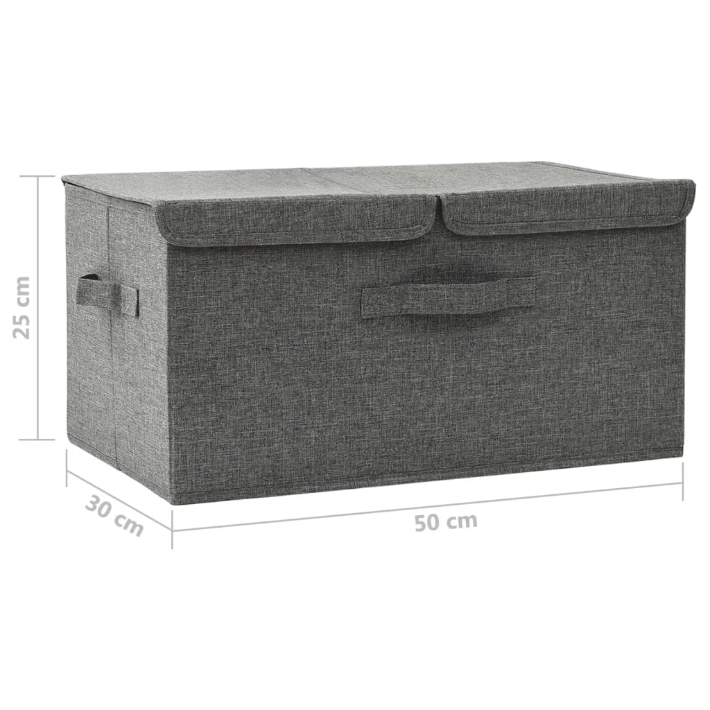 vidaXL Caja de almacenaje tela gris antracita 50x30x25 cm