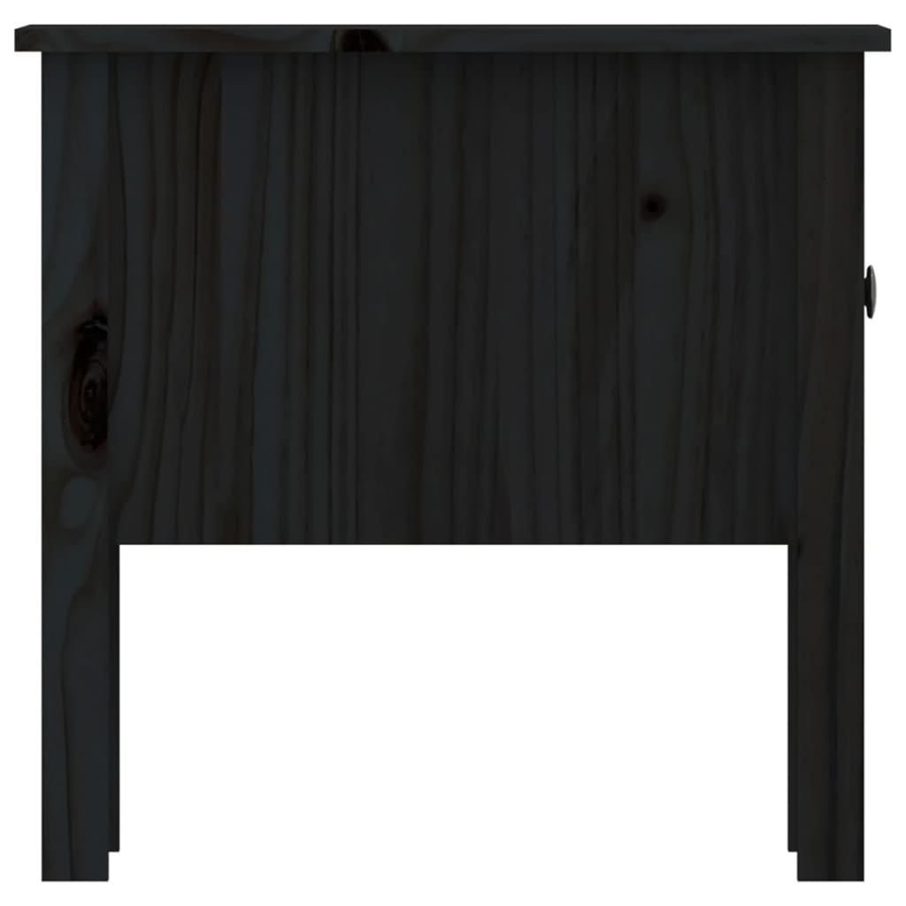 vidaXL Mesa auxiliar 2 uds de madera maciza de pino negro 50x50x49 cm