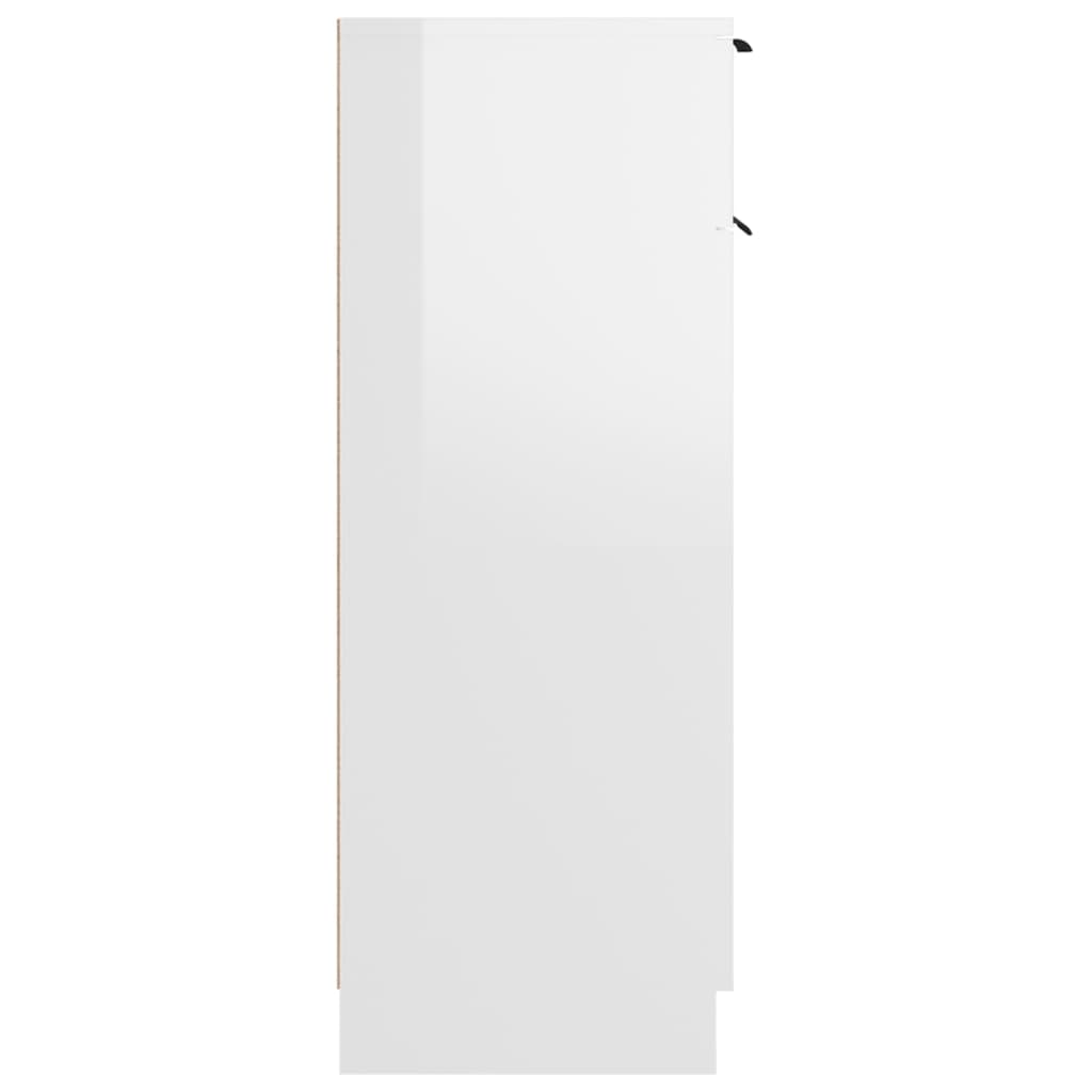 vidaXL Armario de baño madera contrachapada blanco brillo 32x34x90 cm