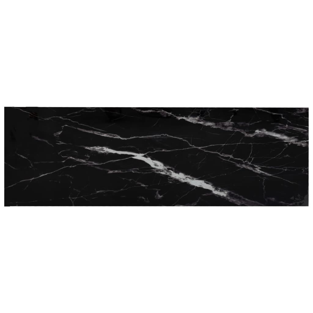 vidaXL Mesa consola vidrio transparente y negro mármol 100x36x90 cm