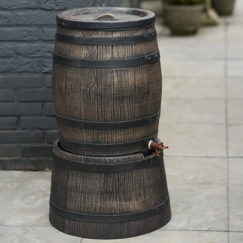 Nature Soporte para barril de lluvia aspecto madera 45x28,5 cm marrón