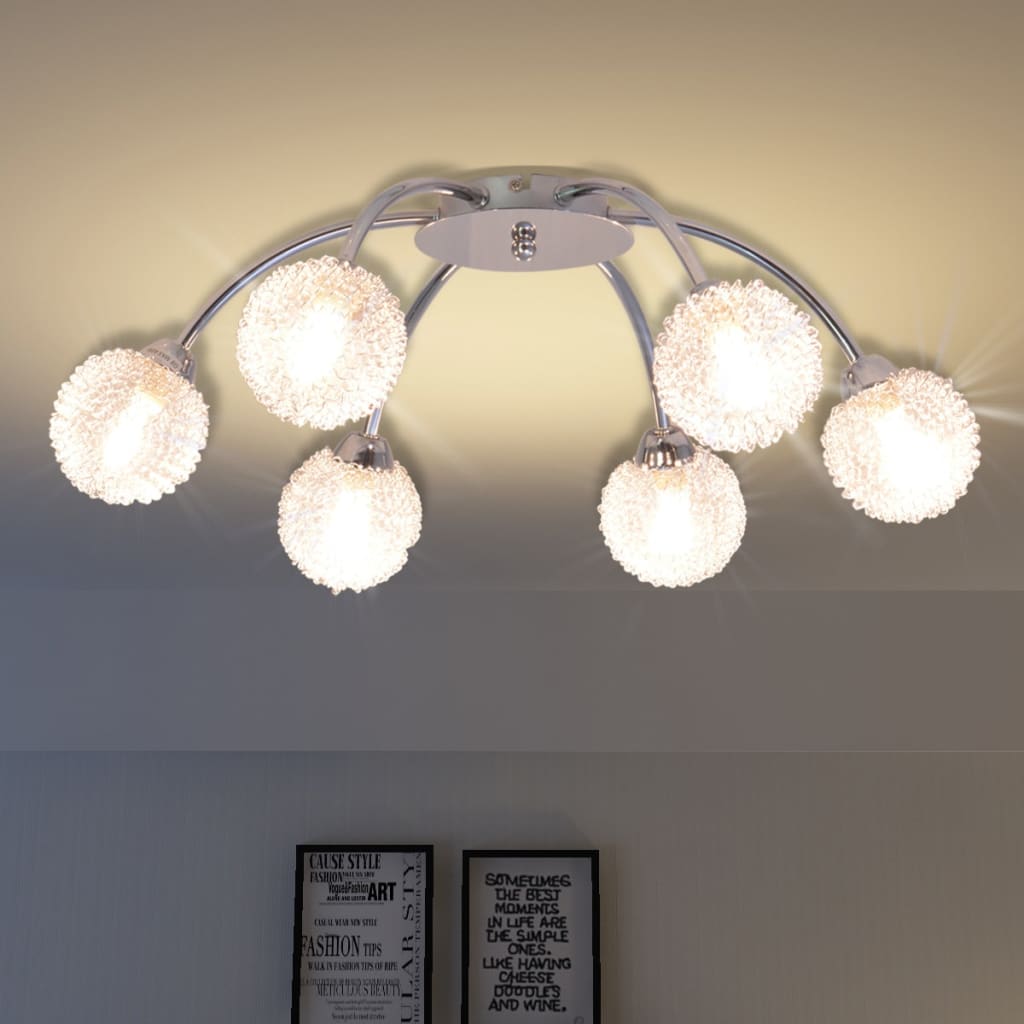 vidaXL Lámpara de techo con 6 bombillas LED G9 240 W